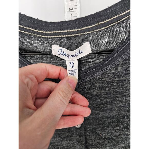 Aeropostale Womens Sz XS Lightweight Button Up Cardigan Sweater Charcoal Gray - Picture 2 of 4